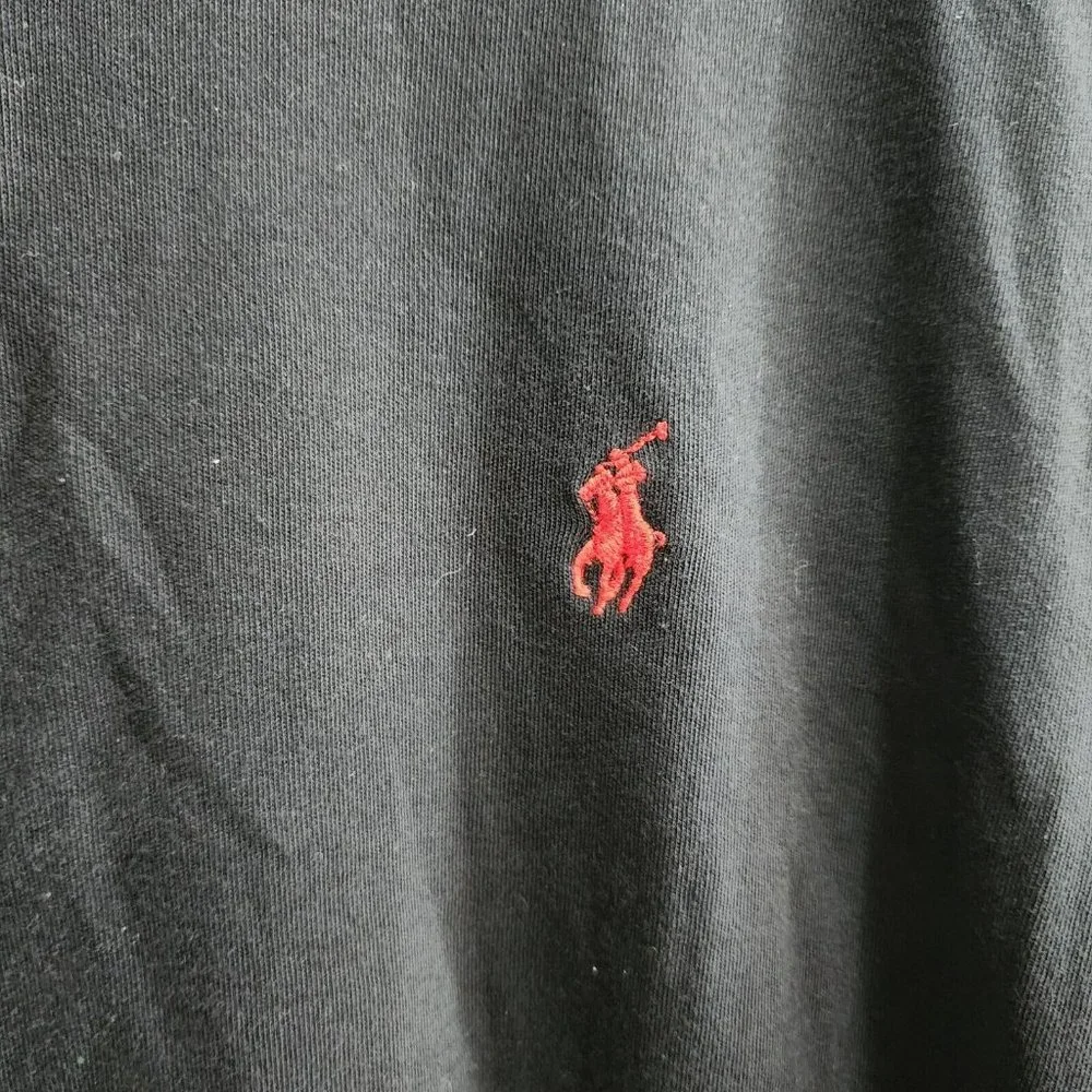 Polo‎ Ralph Lauren Black Long Sleeve Red Pony Polo Shirt Size XL 100% Cotton